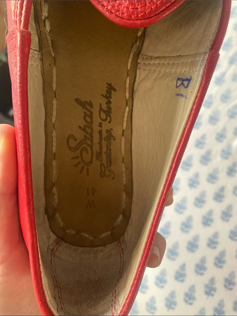 Sabah Felli Red Leather Slip-On Loafers W 41 9.5 - Picture 2 of 6